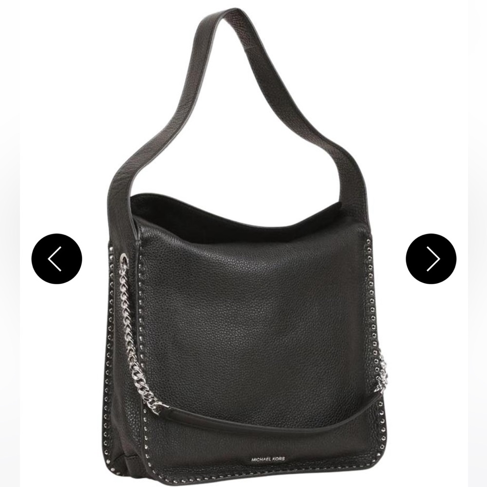 Michael Kors Black studded leather Astor Shoulder Bag
